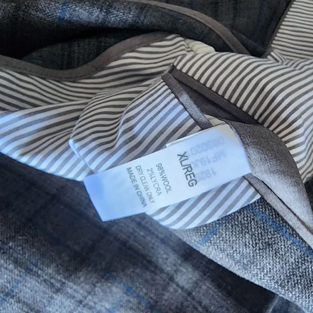 Peter Millar Gray And Blue Sport Coat with Notched Lapel Tag For Info Only